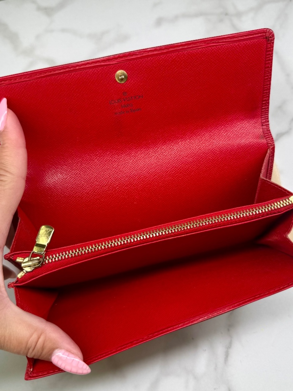 Louis Vuitton Red Sarah Epi Wallet